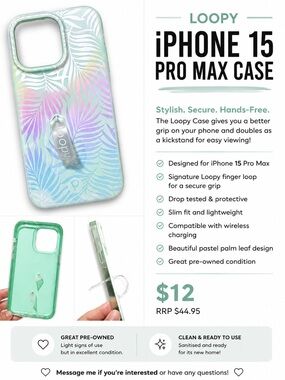 Loopy Case Pastel Palm Leaf iPhone 15 Pro Max